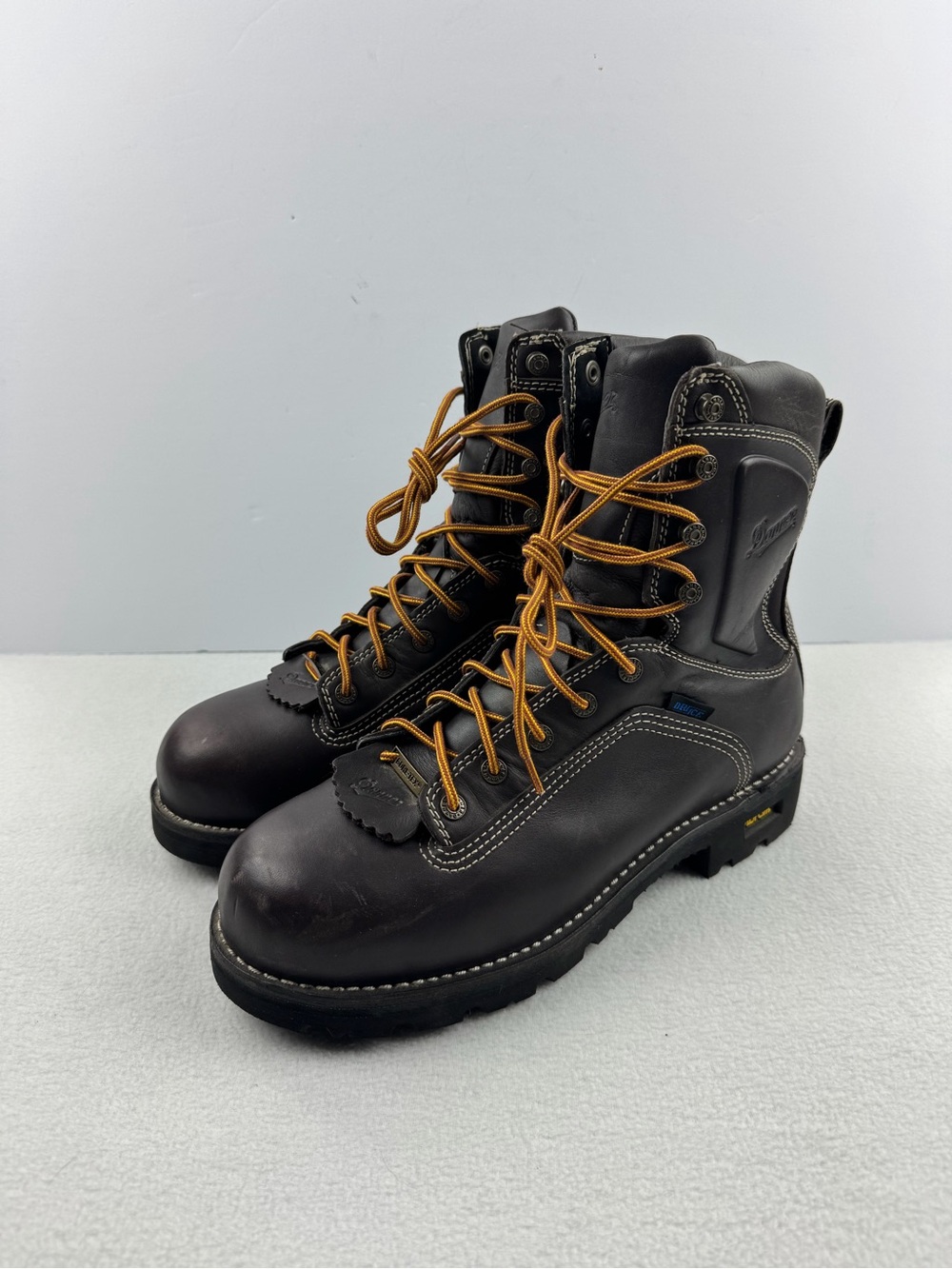 Danner Mens Quarry USA 8” Brown Work Boots GORE-TEX Liner Vibram Sole Men Sz 9.5